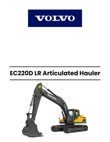 EC220D LR Volvo Crawler Excavator Workshop Service Repair Manual - PDF File Download