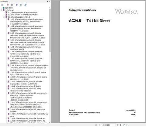Discover the VALTRA Autocontrol System T4, N4 Direct Electrical Diagram Manual AC24.5, a comprehensive PDF file designed for professionals and enthusiasts alike. This manual provides detailed electrical diagrams that simplify troubleshooting and maintenance, ensuring your Valtra equipment operates at peak performance
