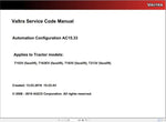 Discover the VALTRA Automation Configuration AC15.33 Service Code Manual, a comprehensive PDF guide designed for professionals seeking to optimize their Valtra machinery. This manual provides detailed instructions and insights into the automation configuration process, ensuring you have the knowledge needed to enhance performance and efficiency.