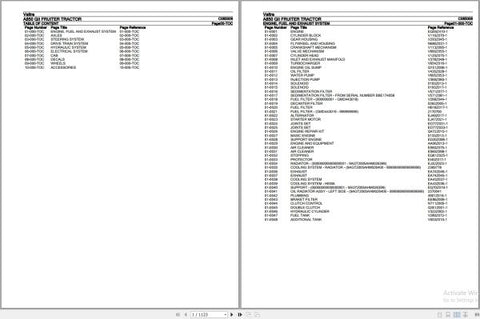 Discover the VALTRA FRUITER TRACTOR A850 GII PARTS CATALOG MANUAL C085006, a comprehensive PDF file designed for efficient maintenance and repair of your tractor. This manual provides detailed diagrams and part numbers, ensuring you have all the information needed to keep your equipment running smoothly.