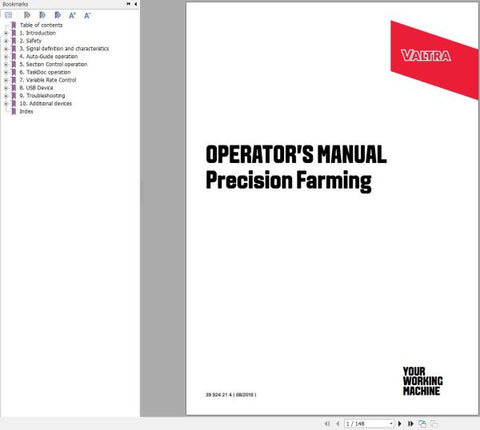 Discover the essential Valtra Precision Farming Operator’s Manual (39924214) in a convenient PDF format. This comprehensive guide is designed to enhance your farming efficiency by providing detailed instructions and insights into the advanced features of your Valtra equipment.