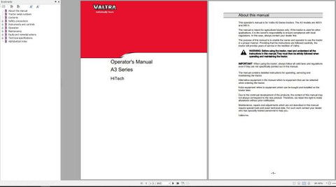 With detailed instructions and clear illustrations, this manual covers everything from basic operations to advanced troubleshooting. Whether you're a seasoned operator or new to VALTRA tractors, this resource will empower you to maximize efficiency and productivity on the field.