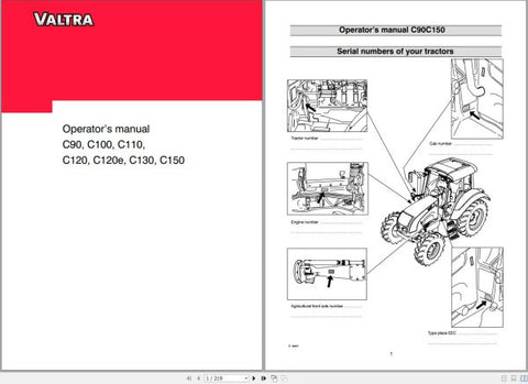 Discover the essential VALTRA TRACTOR C90 to C150 Operator’s Manual, now available in a convenient PDF format. This comprehensive guide is designed to enhance your understanding and operation of your VALTRA tractor, ensuring you get the most out of your investment.
