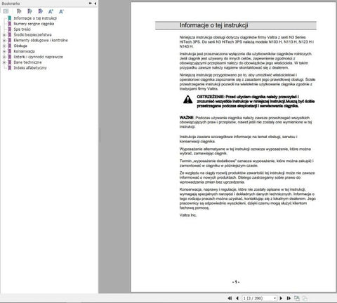 Discover the essential guide for your Valtra Tractor with the N103H to N143H Operator’s Manual in a convenient PDF format. This comprehensive manual is designed to enhance your understanding of your tractor's features, ensuring optimal performance and efficiency in every task.