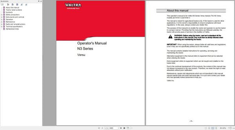 Discover the essential guide for your Valtra Tractor with the N143V and N163V Operator’s Manual (39857213) in a convenient PDF format. This comprehensive manual is designed to enhance your understanding of your tractor's features, ensuring optimal performance and longevity.