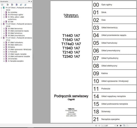 Unlock the full potential of your Valtra tractor with the comprehensive T144D1A7 to T234D1A7 Service Manual. This expertly crafted PDF file is your go-to resource for maintenance, troubleshooting, and repair, ensuring your equipment runs smoothly and efficiently.