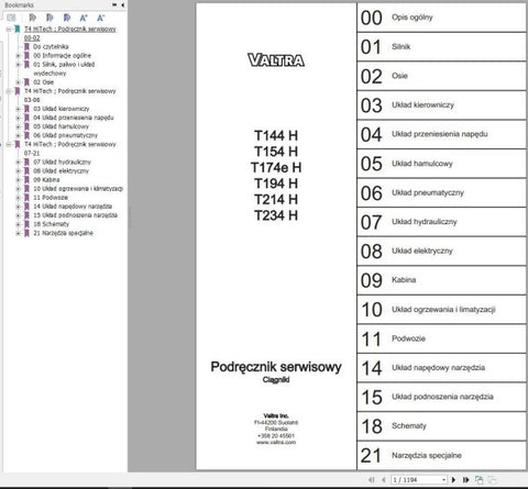 Unlock the full potential of your Valtra Tractor with the comprehensive T144H to T234H Service Manual in PDF format. This essential guide provides detailed insights into maintenance, troubleshooting, and repair procedures, ensuring your tractor operates at peak performance.