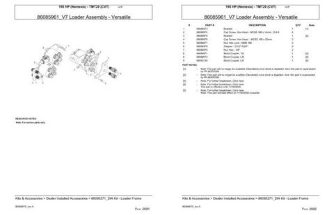 Discover the ultimate resource for your VERSATILE TRACTOR 195 HP NEMESIS TMT20 with our comprehensive Parts Catalog Manual in PDF format. This meticulously organized manual provides detailed diagrams and specifications, ensuring you have all the information you need to maintain and repair your tractor efficiently.