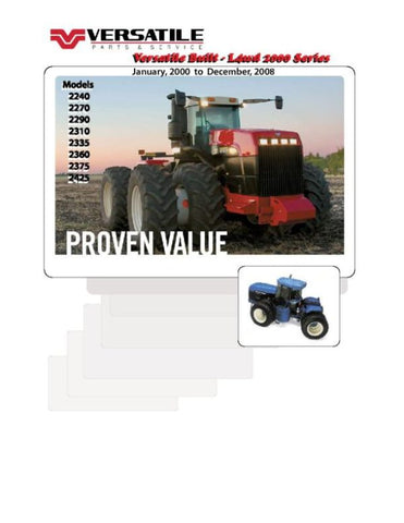 Discover the ultimate resource for your Versatile Tractor 2270 4WD with our comprehensive Parts Catalog Manual, covering models from 2000 to 2002. This PDF file is designed to provide you with detailed diagrams and part numbers, ensuring you can easily identify and order the components you need for maintenance and repairs.