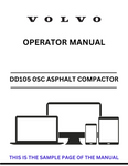 Discover the comprehensive operator manual for the VOLVO DD105 0SC Asphalt Compactor. Download the PDF for essential guidelines and operational insights.