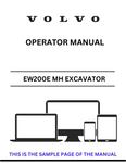 Discover the comprehensive operator manual for the VOLVO EW200E MH Excavator. Download the PDF file for essential guidelines and operational insights.
