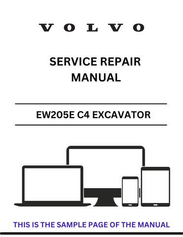 Access the VOLVO EW205E C4 Excavator service repair manual in PDF format. Ensure optimal performance with detailed instructions and maintenance guidelines.