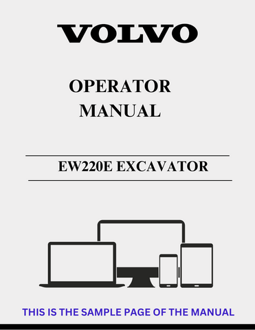  Unlock the full potential of your Volvo EW220E Excavator with our comprehensive Operator Manual in PDF format. This essential guide provides detailed instructions and insights to ensure optimal performance and safety while operating your machine.