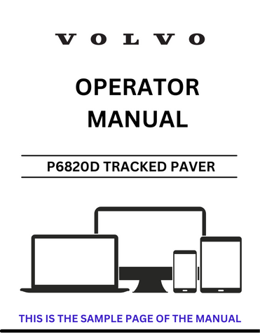 Enhance your operational efficiency with the VOLVO P6820D Tracked Paver Operator Manual, specifically designed for serial number 12819468. This comprehensive PDF file serves as an essential resource for operators, providing detailed instructions and insights into the machine's features and functionalities.