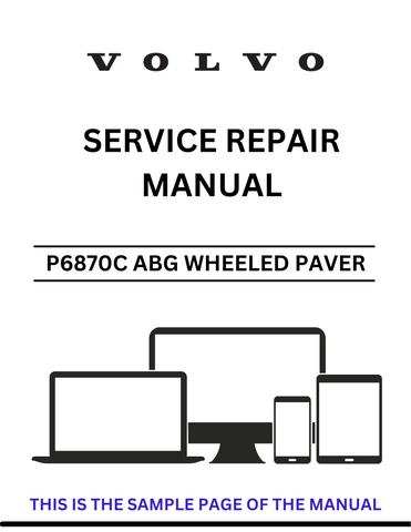 Discover the ultimate resource for maintaining your VOLVO P6870C ABG Wheeled Paver with our comprehensive Service Repair Manual. Designed specifically for serial number 12761922, this PDF file is an essential tool for technicians and operators alike, ensuring you have all the information needed to keep your equipment running smoothly.
