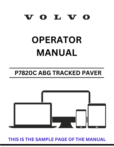 Enhance your operational efficiency with the VOLVO P7820C ABG Tracked Paver Operator Manual, specifically designed for serial number 12762921. This comprehensive PDF file serves as an essential resource for operators, providing detailed instructions and insights into the machine's features and functionalities.