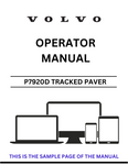 Discover the essential VOLVO P7920D Tracked Paver Operator Manual, specifically designed for serial number 54715223. This comprehensive PDF file serves as a vital resource for operators, providing detailed instructions and insights to maximize the performance of your paver.
