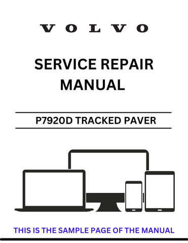 Discover the ultimate resource for maintaining your VOLVO P7920D Tracked Paver with our comprehensive Service Repair Manual, specifically designed for serial number 54715223. This PDF file is an essential tool for technicians and operators alike, providing detailed insights into the machine's components and systems.