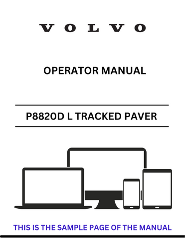 Discover the comprehensive operator manual for the VOLVO P8820D L PID.53726241 tracked paver. Download the PDF for essential guidance and operational insights.