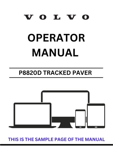Discover the essential VOLVO P8820D Tracked Paver Operator Manual, specifically designed for serial number 12814862. This comprehensive PDF file serves as a vital resource for operators, providing detailed instructions and insights to maximize the performance and efficiency of your paver.