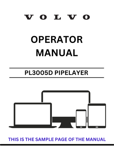 Discover the essential VOLVO PL3005D Pipelayer Operator Manual, now available in a convenient PDF format. This comprehensive guide is designed to enhance your understanding and operation of the VOLVO PL3005D, ensuring you maximize the performance and efficiency of your equipment.