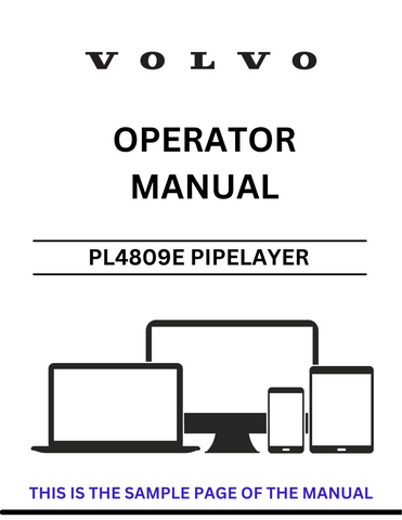Discover the essential VOLVO PL4809E Pipelayer Operator Manual, now available in a convenient PDF format. This comprehensive guide is designed to enhance your understanding and operation of the VOLVO PL4809E, ensuring you maximize the performance and efficiency of your equipment.