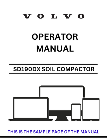 Discover the essential VOLVO SD190DX Soil Compactor Operator Manual, now available in a convenient PDF format. This comprehensive guide is designed to enhance your understanding of the SD190DX, ensuring you operate your machine safely and efficiently.