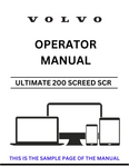 Unlock the full potential of your VOLVO Ultimate 200 Screed SC Operator with our comprehensive PDF manual. This essential guide provides detailed instructions and insights, ensuring you operate your equipment safely and efficiently.