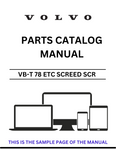 Discover the essential VOLVO VB-T 78 ETC Screed SCR Parts Catalog Manual, designed specifically for serial numbers 2.5-7.5M ABG5820. This comprehensive PDF file serves as a vital resource for maintenance and repair, ensuring your equipment operates at peak performance.