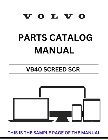 Discover the essential VOLVO VB40 Screed SCR Parts Catalog Manual, specifically designed for serial number 12826841. This comprehensive PDF file is your go-to resource for detailed parts information, ensuring you have everything you need to maintain and repair your equipment efficiently.