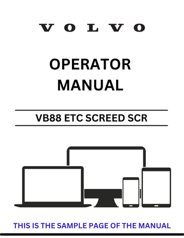 Discover the essential VOLVO VB88 ETC Screed Operator Manual in a convenient PDF format. This comprehensive guide is designed to enhance your understanding and operation of the VB88 screed, ensuring you maximize its performance and efficiency on the job site.