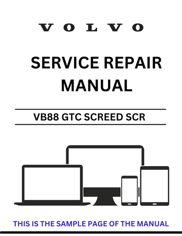 Discover the ultimate resource for maintaining and repairing your VOLVO VB88 GTC Screed with our comprehensive Service Repair Manual in PDF format. This manual is meticulously designed to provide you with detailed instructions, diagrams, and specifications, ensuring that you have all the information you need at your fingertips.