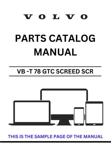 Discover the VOLVO VB-T 78 GTC Screed Parts Catalog Manual, designed specifically for serial numbers 2.5-8.0M ABG6820. This comprehensive PDF file serves as an essential resource for maintenance and repair, ensuring your equipment operates at peak performance.