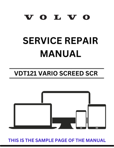 Unlock the full potential of your VOLVO VDT121 Vario Screed with our comprehensive Service Repair Manual in PDF format. This essential guide provides detailed instructions and insights, ensuring you have everything you need for effective maintenance and repairs.