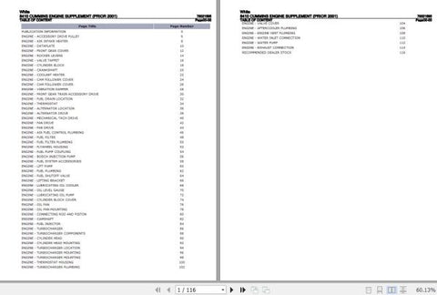 Discover the comprehensive WHITE CUMMINS ENGINE 8410 PARTS CATALOG (79021595) in a convenient PDF format