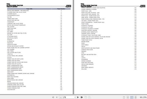 Discover the ultimate resource for your White Field Boss Tractor with the comprehensive 43 Parts Catalog Manual (43338700) in PDF format. This meticulously organized manual provides detailed diagrams and part numbers, ensuring you can easily identify and order the components you need for maintenance and repairs.
