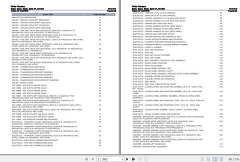WHITE PLANTERS 8202, 8222, 8228, 8248 PARTS CATALOG 00721975 - PDF FILE