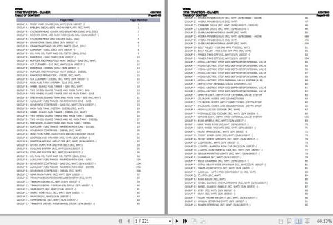 Discover the ultimate resource for your WHITE TRACTOR 1750 with the comprehensive Parts Catalog Manual (43307800) in PDF format. This essential guide provides detailed diagrams and part numbers, ensuring you can easily identify and order the components you need to keep your tractor running smoothly.