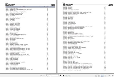 Discover the ultimate resource for your White Tractor 1800 and 1900 models with the comprehensive Parts Catalog Manual (43300900) in PDF format. This essential guide provides detailed diagrams and part numbers, ensuring you can easily identify and order the components you need for maintenance and repairs.
