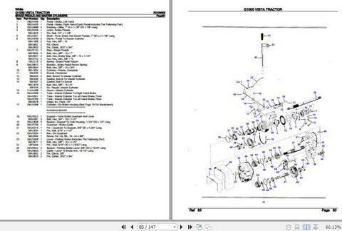 WHITE TRACTOR G1000 VISTA PARTS CATALOG R2154000 - PDF FILE