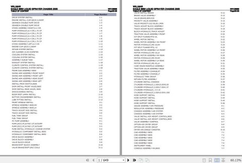 Discover the ultimate resource for maintaining your Willmar Liquid Sprayer Chassis Eagle 8650 with the comprehensive Parts Catalog Manual (WR128688) in PDF format.