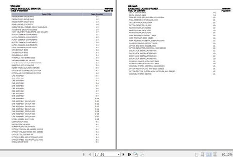 Discover the essential resource for maintaining your Willmar Liquid Sprayer Eagle 8400 with the comprehensive Parts Catalog Manual (WRP0398) in PDF format. This manual is designed to provide you with detailed diagrams and part numbers,