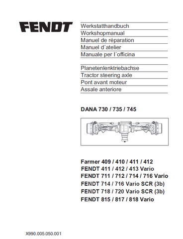 Workshop Repair Manual - Fendt Farmer 400, 409, 410, 411, 412 Vario Tractor PDF Download