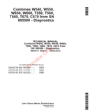 John Deere W540, W550, W650, W660, T550, T560, T660, T670, C670 Combines Technical Diagnostics Manual TM402119