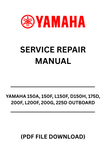 Unlock the full potential of your Yamaha outboard motor with the comprehensive YAMAHA 150A, 150F, L150F, D150H, 175D, 200F, L200F, 200G, 225D Outboard Service Repair Manual. This expertly crafted PDF file is your go-to resource for detailed maintenance and repair instructions, ensuring your engine runs smoothly and efficiently.