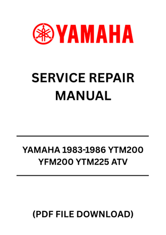 Unlock the full potential of your Yamaha ATV with the comprehensive 1983-1986 YTM200, YFM200, and YTM225 Service Repair Manual. This PDF file is an essential resource for both novice and experienced mechanics, providing detailed instructions and diagrams to guide you through every repair and maintenance task.