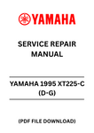 Unlock the full potential of your YAMAHA 1995 XT225-C (D-G) with our comprehensive Service Repair Manual in PDF format. This essential guide is designed to provide you with detailed instructions and insights, ensuring that you can perform maintenance and repairs with confidence.