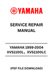 Unlock the full potential of your Yamaha XVS1100L and XVS1100LC with our comprehensive Service Repair Manual, specifically designed for models from 1999 to 2004. This PDF file is your ultimate guide to maintaining and repairing your motorcycle, ensuring you have all the information you need at your fingertips.