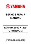Unlock the full potential of your YAMAHA 1999 XT225-C TTR250L M with our comprehensive Service Repair Manual in PDF format. This essential guide is designed to provide you with detailed instructions and insights, ensuring that you can perform maintenance and repairs with confidence.