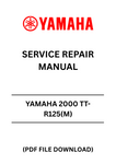 Unlock the full potential of your YAMAHA 2000 TT-R125(M) with our comprehensive Service Repair Manual in PDF format. This essential guide is designed to provide you with detailed instructions and insights, ensuring that you can perform maintenance and repairs with confidence.